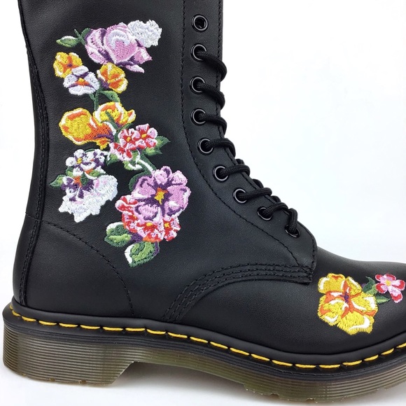 Dr. Martens Vonda II Cascading Floral 14-Eye Boots - Picture 2 of 7